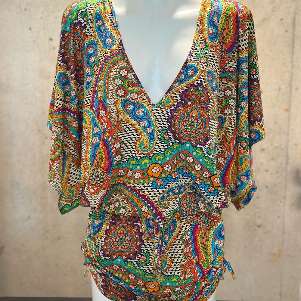 Colorful Paisley Print Romper